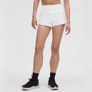 Lululemon White Speed Up High-Rise Lined Short 2.5"